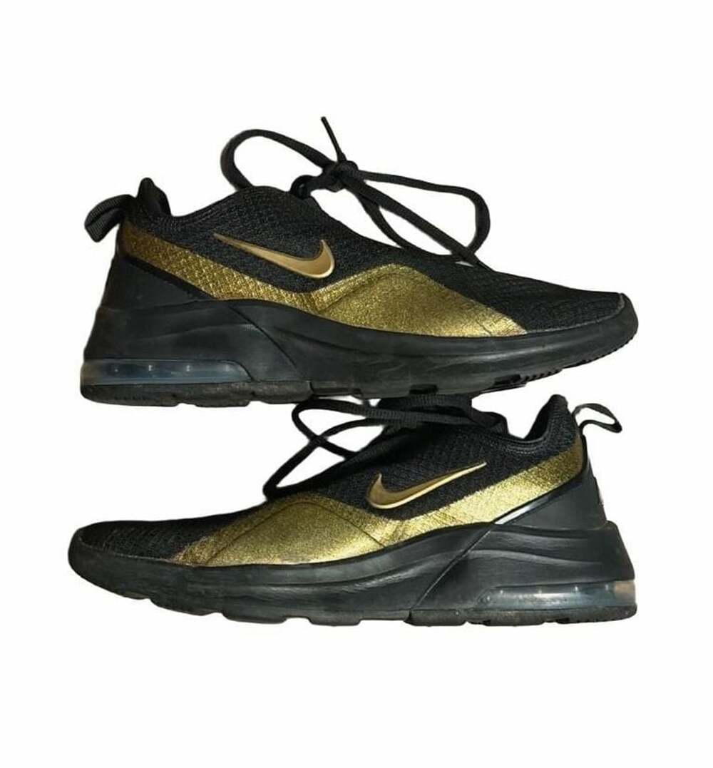Nike Air Max Motion 2 Size 8 Black Metallic Gold